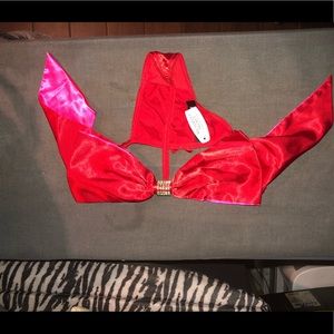 New Red Satin Victoria Secret Bow Panties (Med)